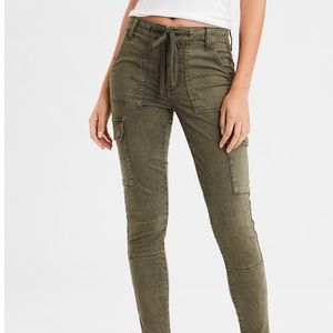 American Eagle High-Waisted Jeggings, Washed Olive